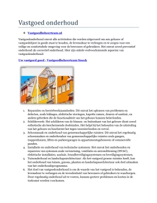 vastgoed onderhoud