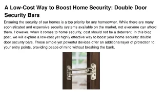 a low cost way to boost home security double door security bars