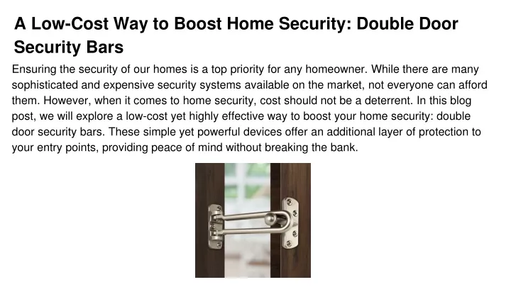 a low cost way to boost home security double door security bars