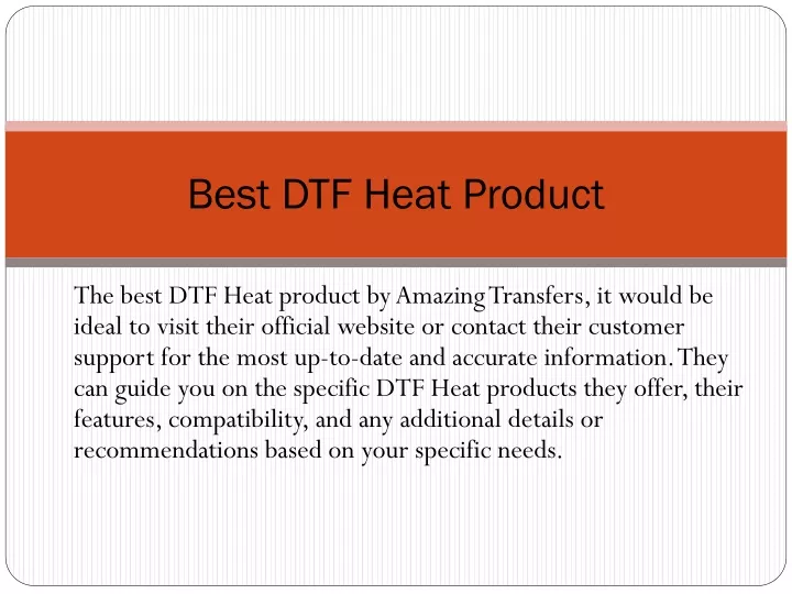 best dtf heat product
