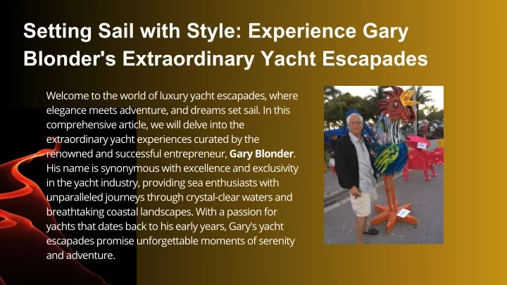 setting sail with style experience gary blonder