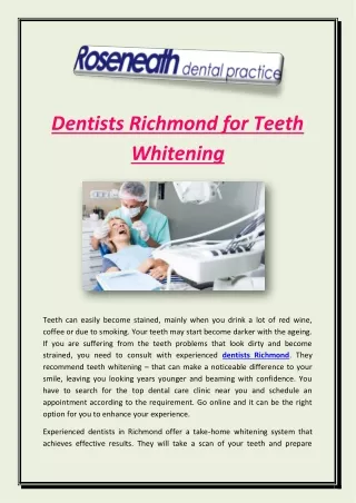 Dentists Richmond for Teeth Whitening