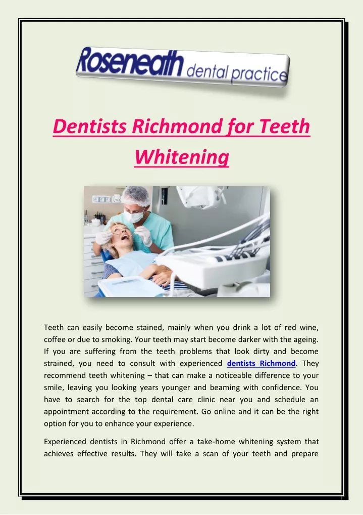dentists richmond for teeth whitening
