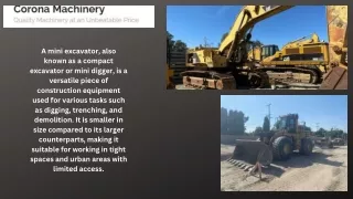 The Mini Excavator Everything you Need to know