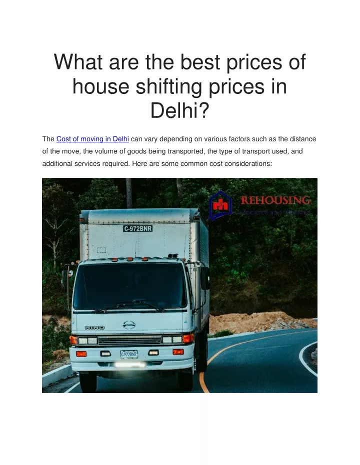 what are the best prices of house shifting prices