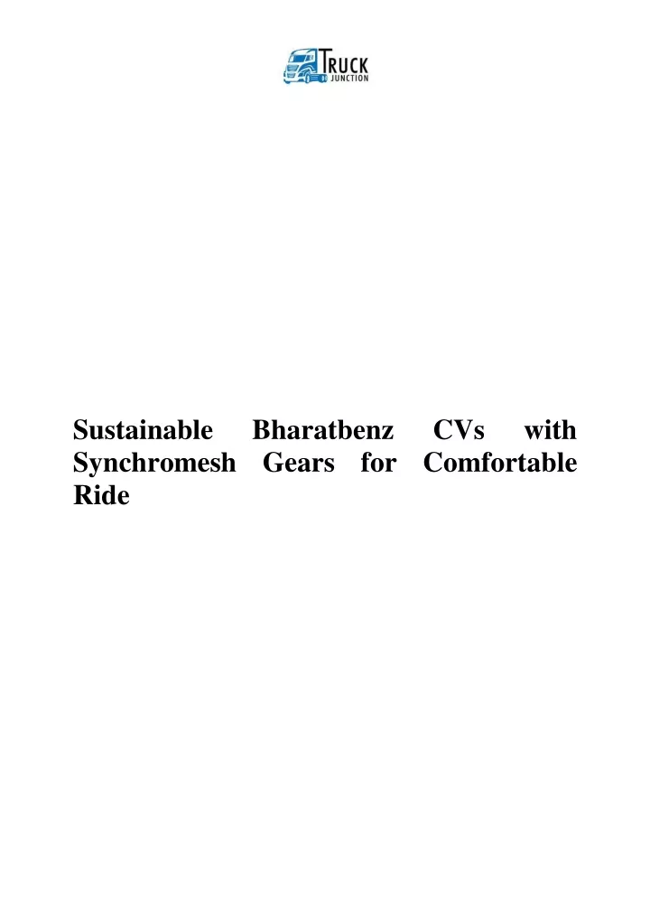 sustainable synchromesh gears for comfortable ride