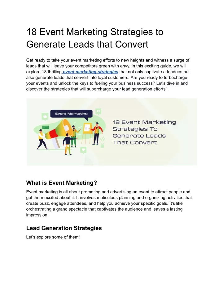 18 event marketing strategies to generate leads