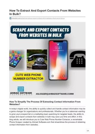 how to extract and export contacts from websites