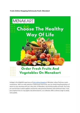 Fruits Online Shopping Deliciously Fresh_ Menakart