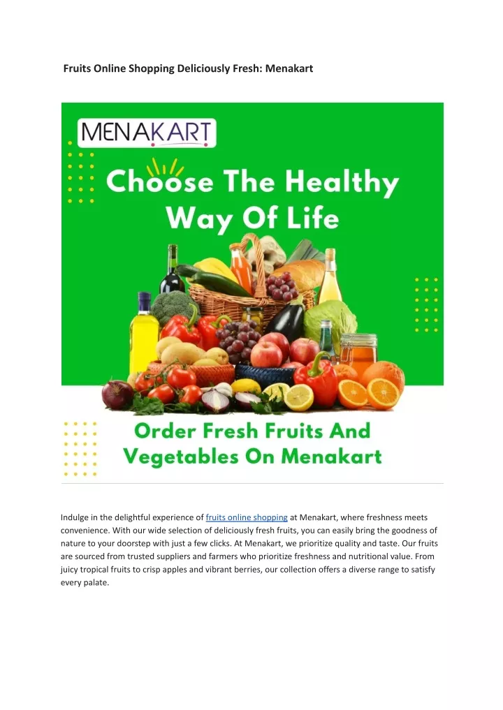 fruits online shopping deliciously fresh menakart