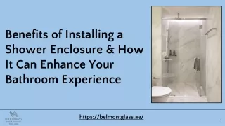 Benefits of Installing a Shower Enclosure