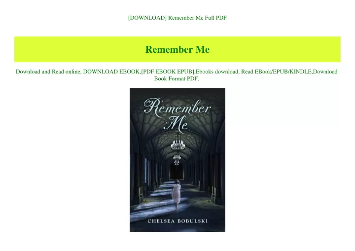 download remember me full pdf