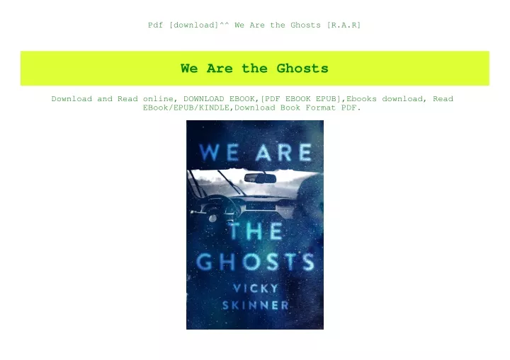 pdf download we are the ghosts r a r