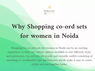 Why Shopping co-ord sets for women in Noida