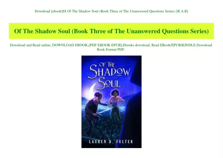 download ebook of the shadow soul book three