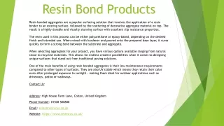 Resin Bond Products