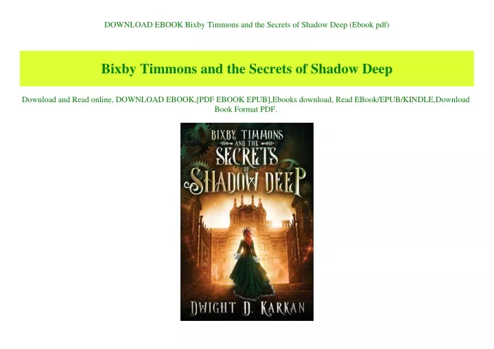 download ebook bixby timmons and the secrets