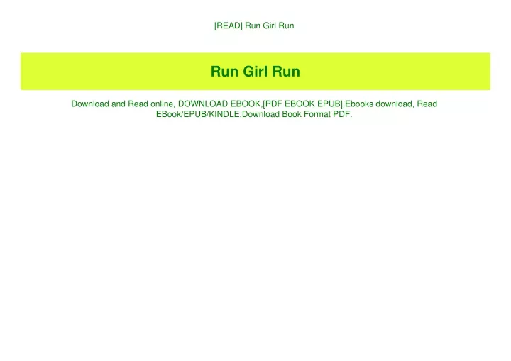 read run girl run