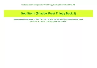 textbook$ God Storm (Shadow Frost Trilogy Book 2) Ebook READ ONLINE