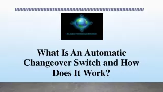 what is an automatic changeover switch and how does it work