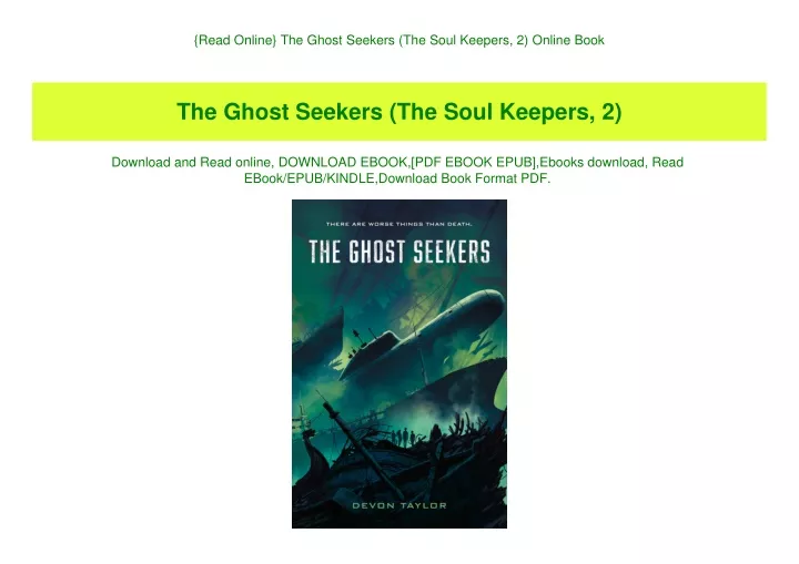 read online the ghost seekers the soul keepers
