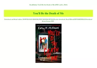 ReadOnline You'll Be the Death of Me [PDF  mobi  ePub]