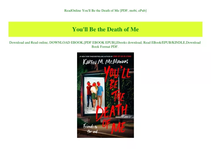 readonline you ll be the death of me pdf mobi epub