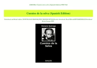 (EBOOK Cuentos de la selva (Spanish Edition) PDF Full
