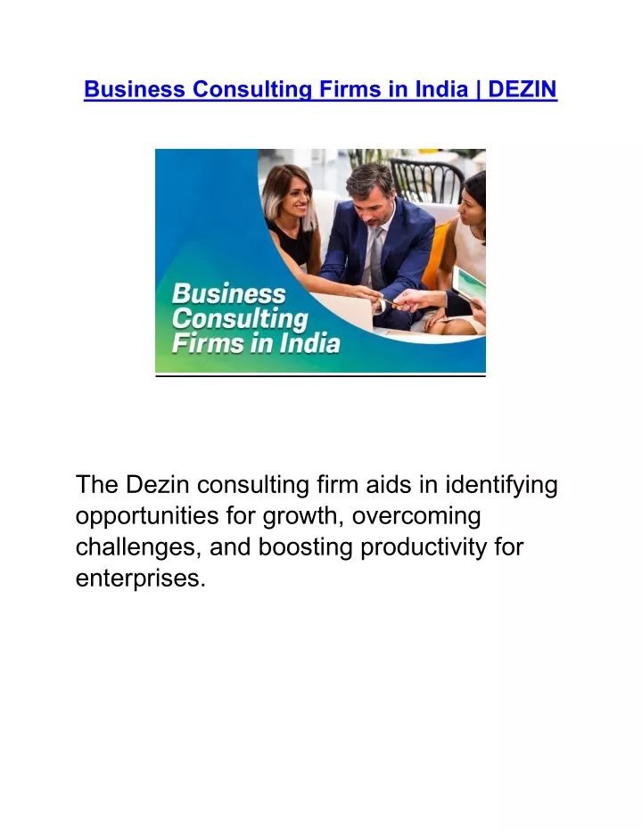 business consulting firms in india dezin