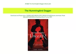 [Pdf]$$ The Hummingbird Dagger (Ebook pdf)