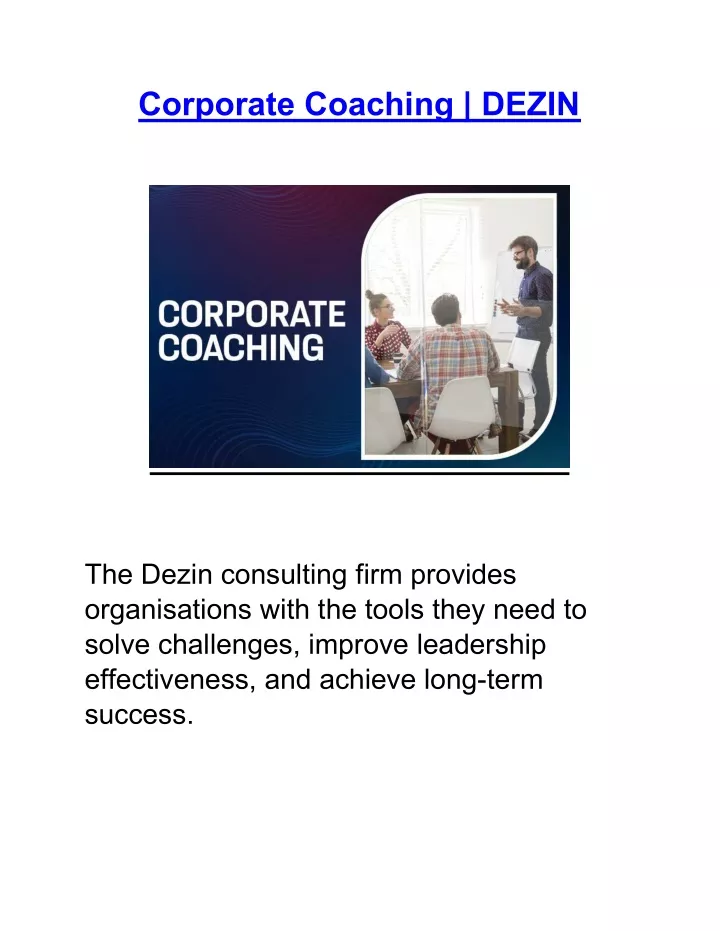 corporate coaching dezin