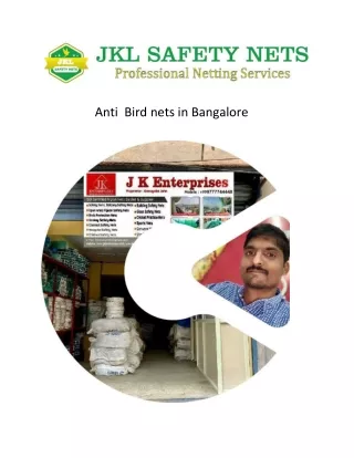 anti bird nets in bangalore