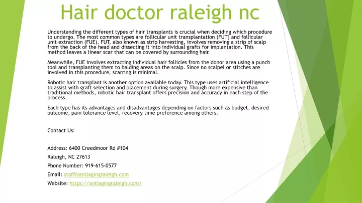 hair doctor raleigh nc