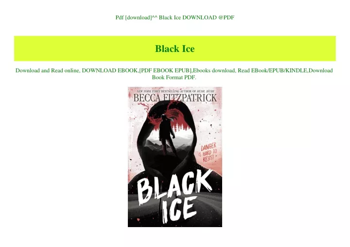 pdf download black ice download @pdf