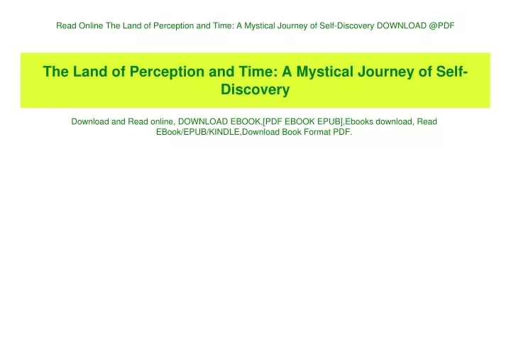 read online the land of perception and time