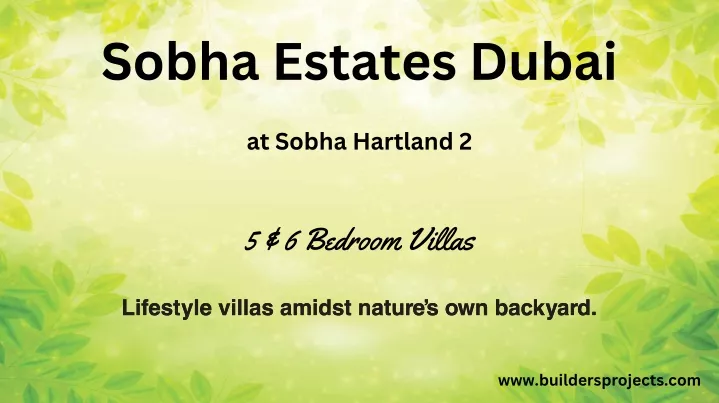 sobha estates dubai