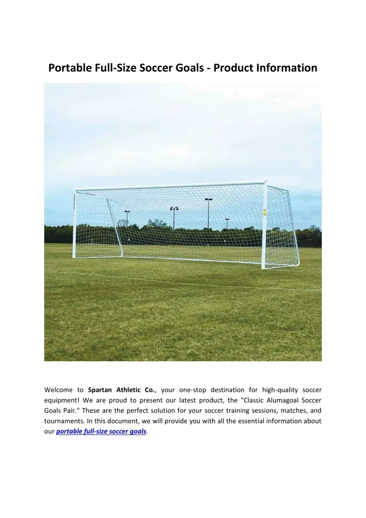 portable full size soccer goals product