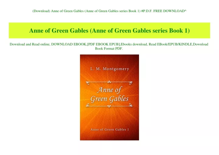 download anne of green gables anne of green