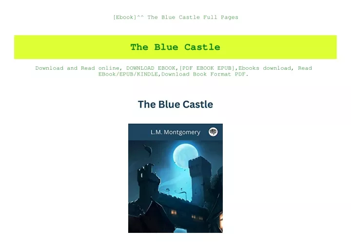 ebook the blue castle full pages