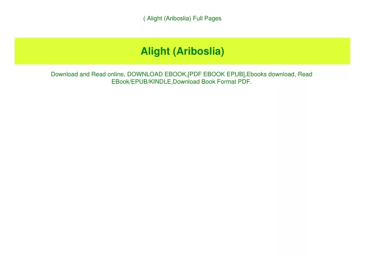 alight ariboslia full pages