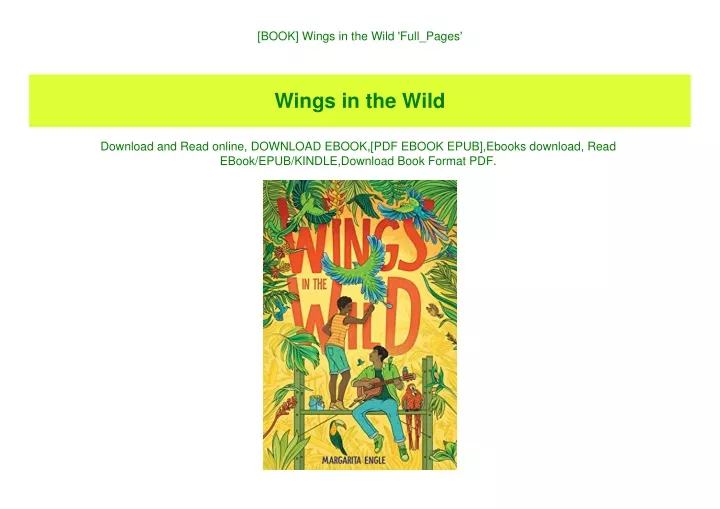 book wings in the wild full pages