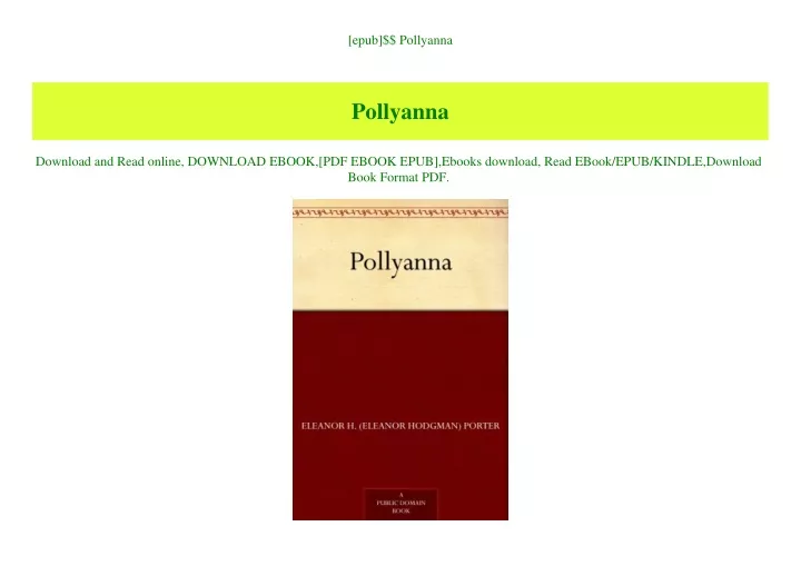 epub pollyanna