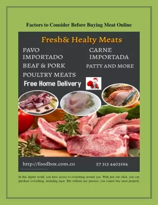 Factors to Consider Before Buying Meat Online
