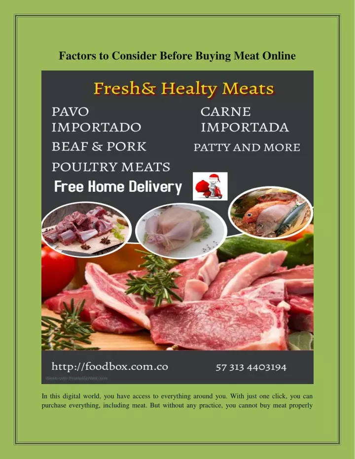factors to consider before buying meat online