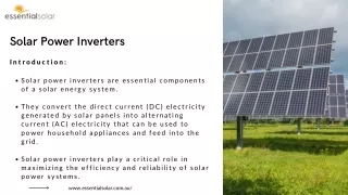 Advancing Solar Power Systems A Focus on Inverters