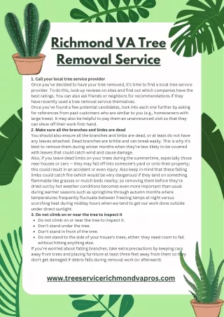 Richmond VA tree removal service