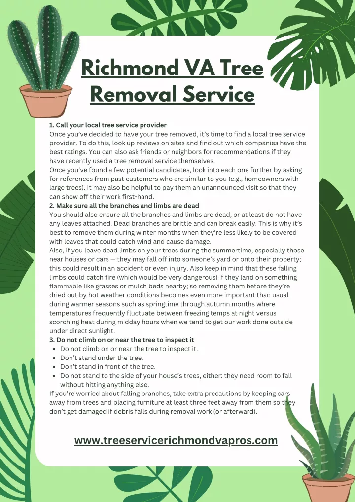 richmond va tree removal service