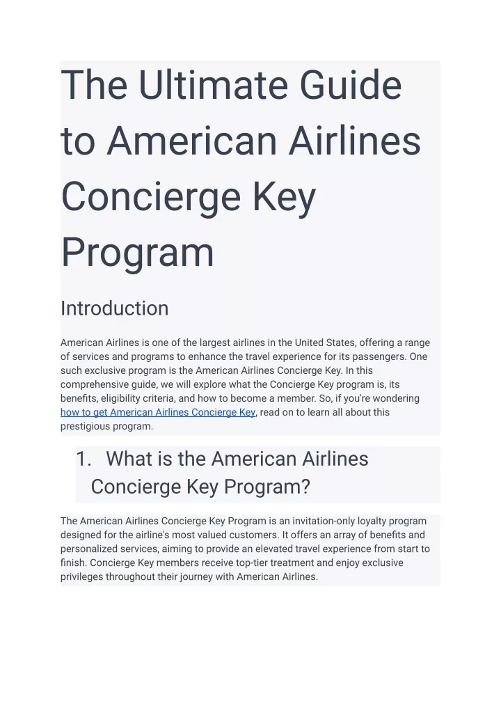 the ultimate guide to american airlines concierge