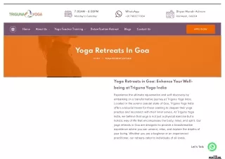 Yoga retreats in Goa