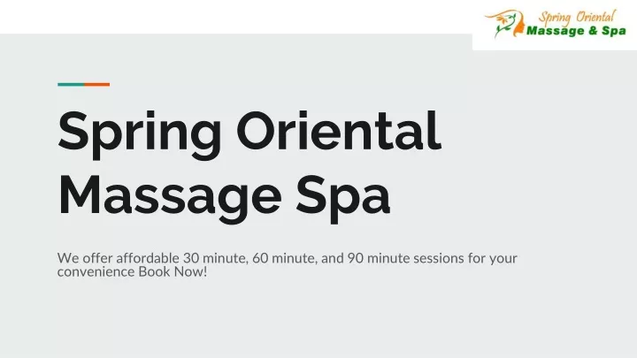 spring oriental massage spa